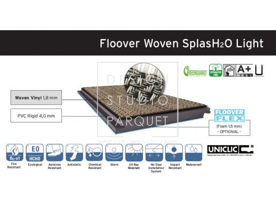 Виниловые покрытия Floover Flooring Woven Красный алмазный Floover SplasH2O Light